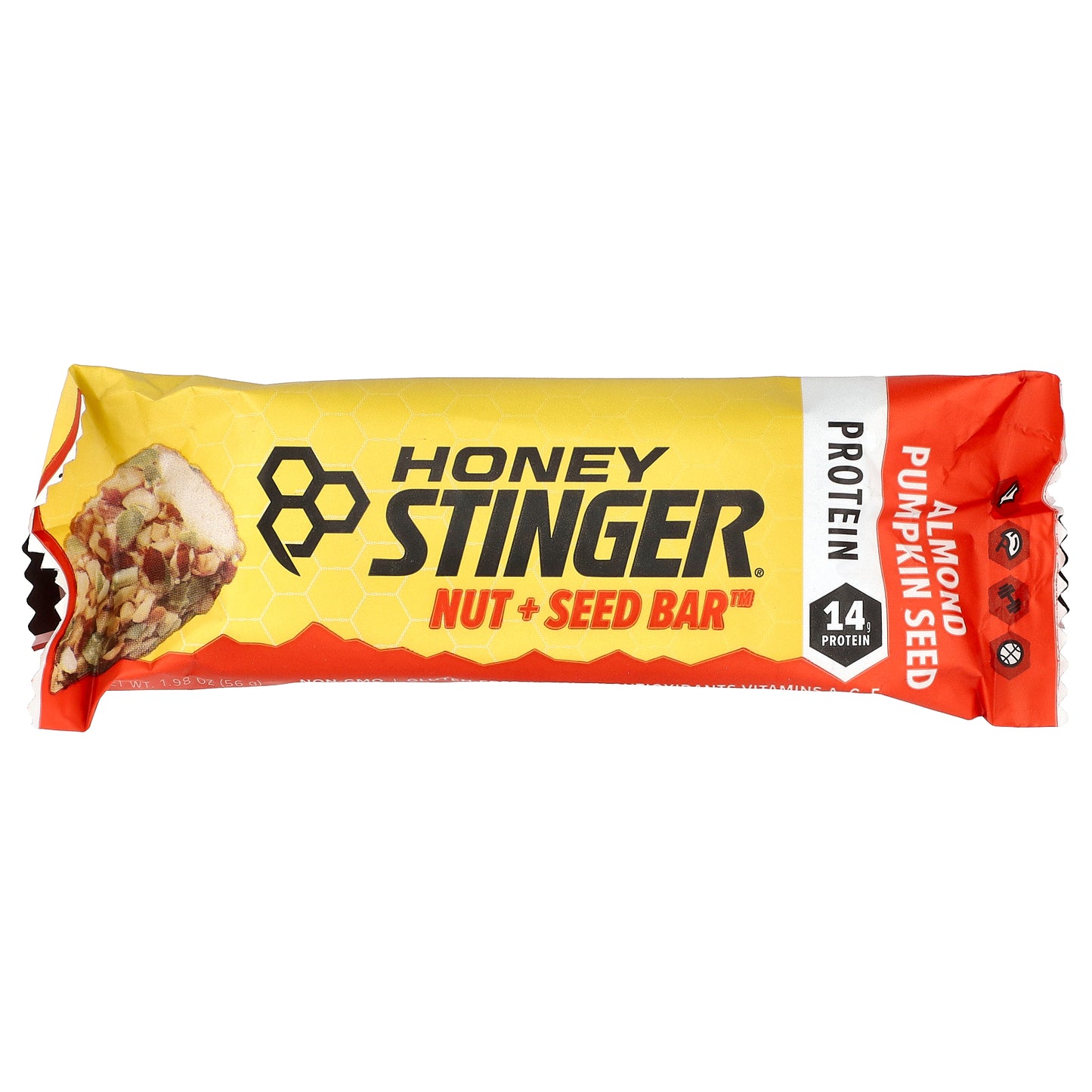 Honey Stinger, Nut + Seed Bar™, Almond Pumpkin Seed, 12 Bars, 1.98 oz (56 g) Each