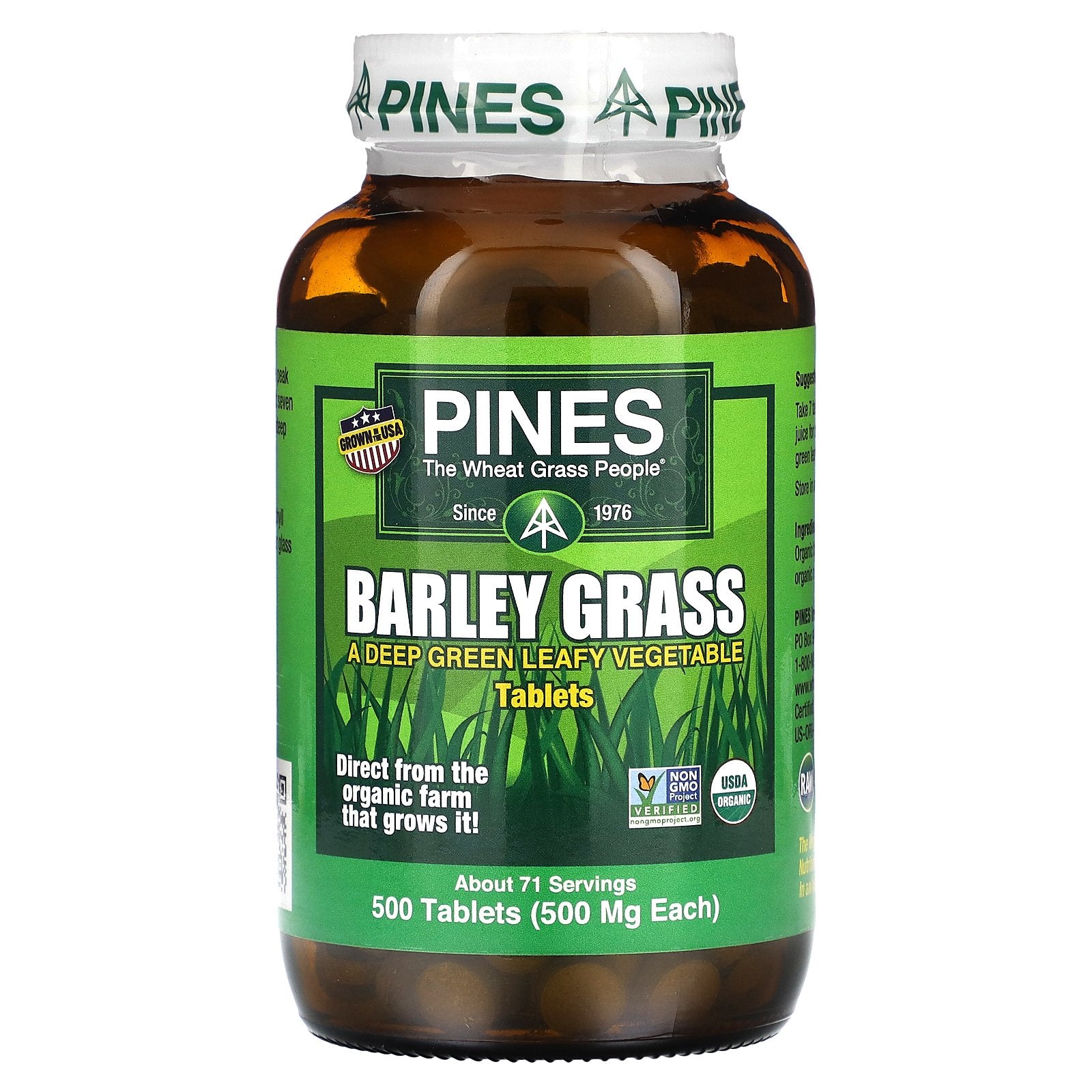 Pines International, Barley Grass, 500 Tablets