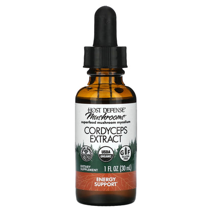 Host Defense, Mushrooms, Cordyceps Extract, 1 fl oz (30 ml)