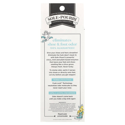 Poo-Pourri, Sole-Pourri™, Shoe + Foot Funk-Fighting Odor Eliminator, Citrus Mint, 3.4 fl oz (100 ml)