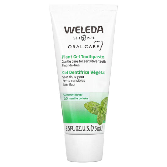 Weleda, Oral Care, Plant Gel Toothpaste, Fluoride Free, Spearmint, 2.5 fl oz (75 ml)