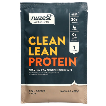 Nuzest, Clean Lean Protein, Real Coffee, 10 Packets, 0.9 oz (25 g) Each