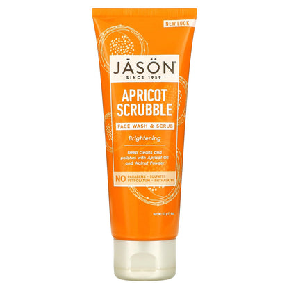 Jason Natural, Brightening Apricot Scrubble, Facial Wash & Scrub, 4 oz (113 g)