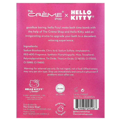The Creme Shop, Hello Kitty®, Aromatherapy Bath Bomb, Strawberry Skies, 1 Count