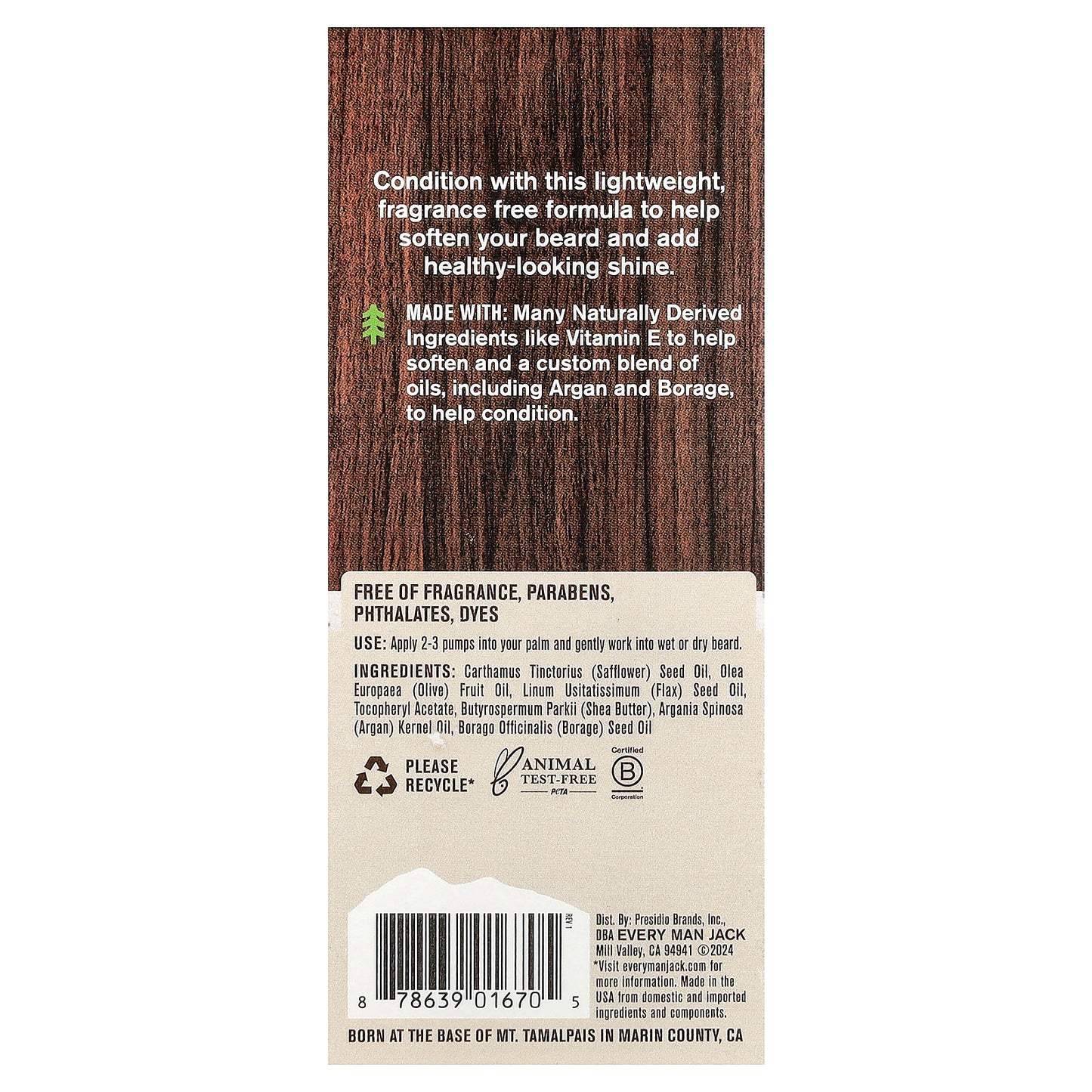 Every Man Jack, Beard Oil, Unscented, 1 fl oz (30 ml)