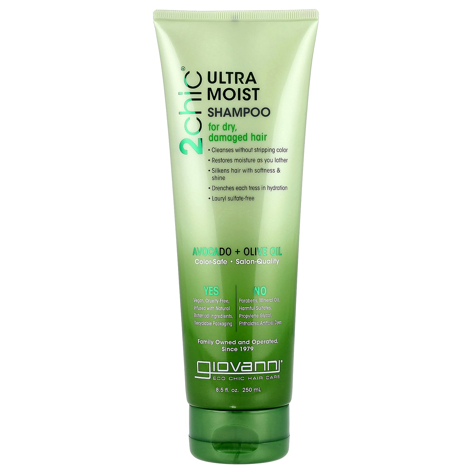 Giovanni, 2chic®, Ultra Moist Shampoo, For Dry, Damaged Hair, Avocado + Olive Oil, 8.5 fl oz (250 ml)