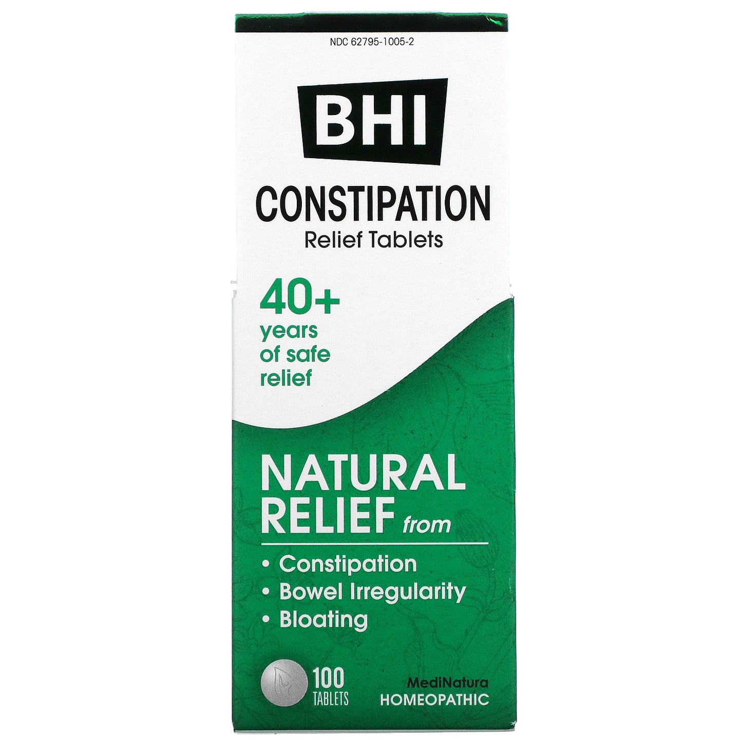 MediNatura, BHI, Constipation Relief, 100 Tablets