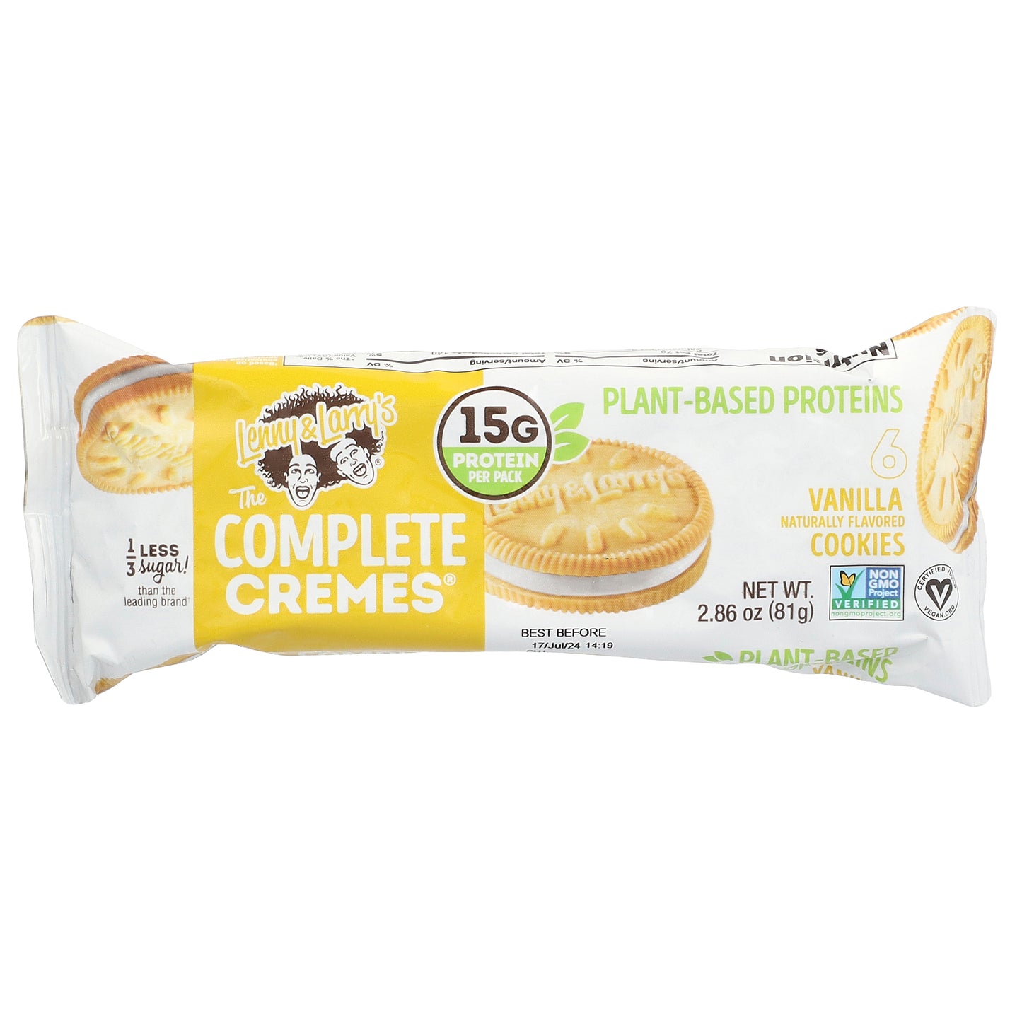 Lenny & Larry's, The Complete Cremes®, Sandwhich Cookies, Vanilla, 12 Packs, 2.86 oz (81 g) Each