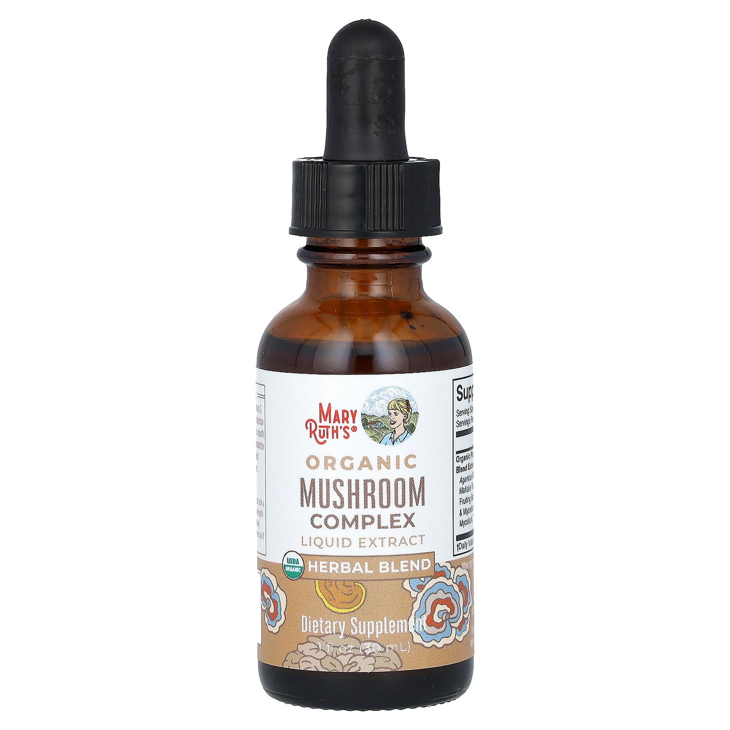 MaryRuth's, Organic Mushroom Complex Liquid Extract, Alcohol Free, 1,200 mg, 1 fl oz (30 ml)