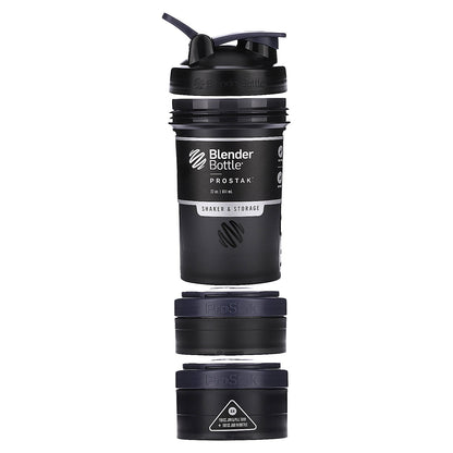 Blender Bottle, ProStak, Shaker & Storage, FC Black, 22 oz (651 ml)