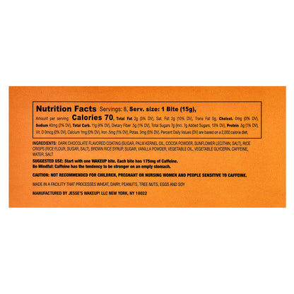 Jesse's WAKEUP!, Rice Crisp Bites, Dark Chocolate, 8 Pack, 0.53 oz (15 g) Each