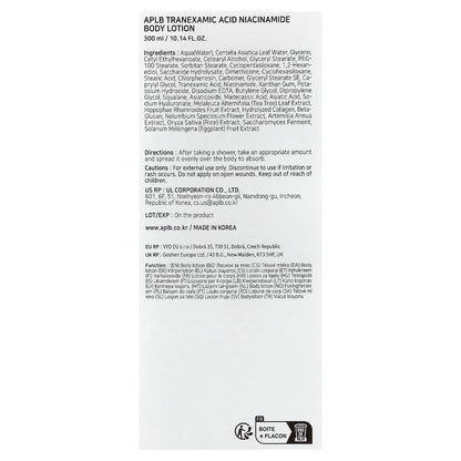 APLB, Tranexamic Acid Niacinamide Body Lotion, 10.14 fl oz (300 ml)