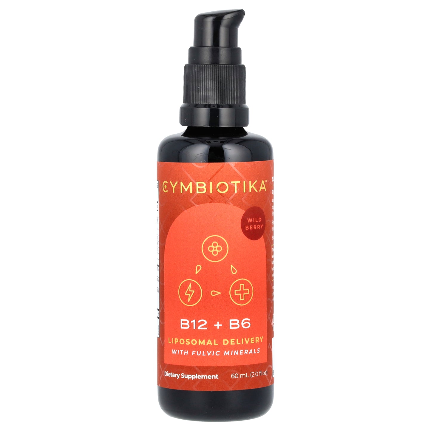 Cymbiotika, B12 + B6, Liposomal Deliver with Fulvic Minerals, Wild Berry , 2 fl oz (60 ml)
