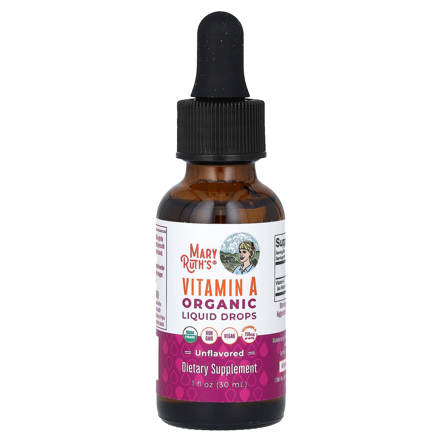MaryRuth's, Organic Vitamin A Liquid Drops, Unflavored, 750 mcg, 1 fl oz (30 ml)