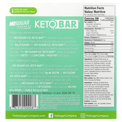 No Sugar Company, Keto Bar™, Chocolate Mint, 12 Bars, 40 g Each