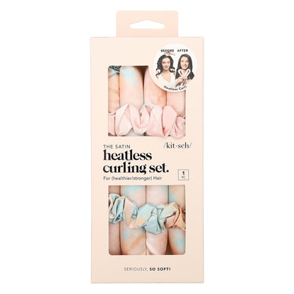 Kitsch, The Satin Heatless Curling Set, Sunset Tie Dye, One Set