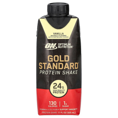 Optimum Nutrition, Gold Standard® Protein Shake, Vanilla, 4 Cartons, 11 fl oz (325 ml) Each