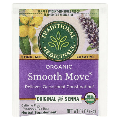 Traditional Medicinals, Organic Smooth Move, Caffeine Free, 48 Wrapped Tea Bags, 3.38 oz (96 g)