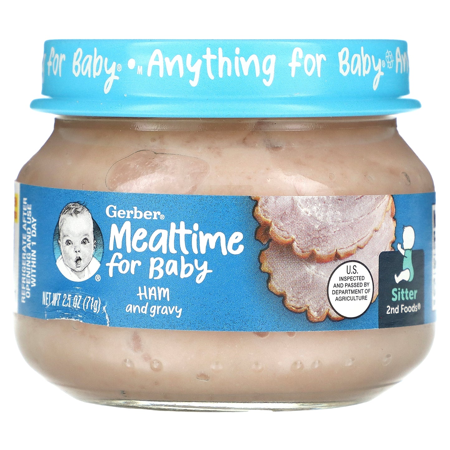 Gerber, Mealtime for Baby, 2nd Foods, Ham and Gravy, 2.5 oz (71 g)