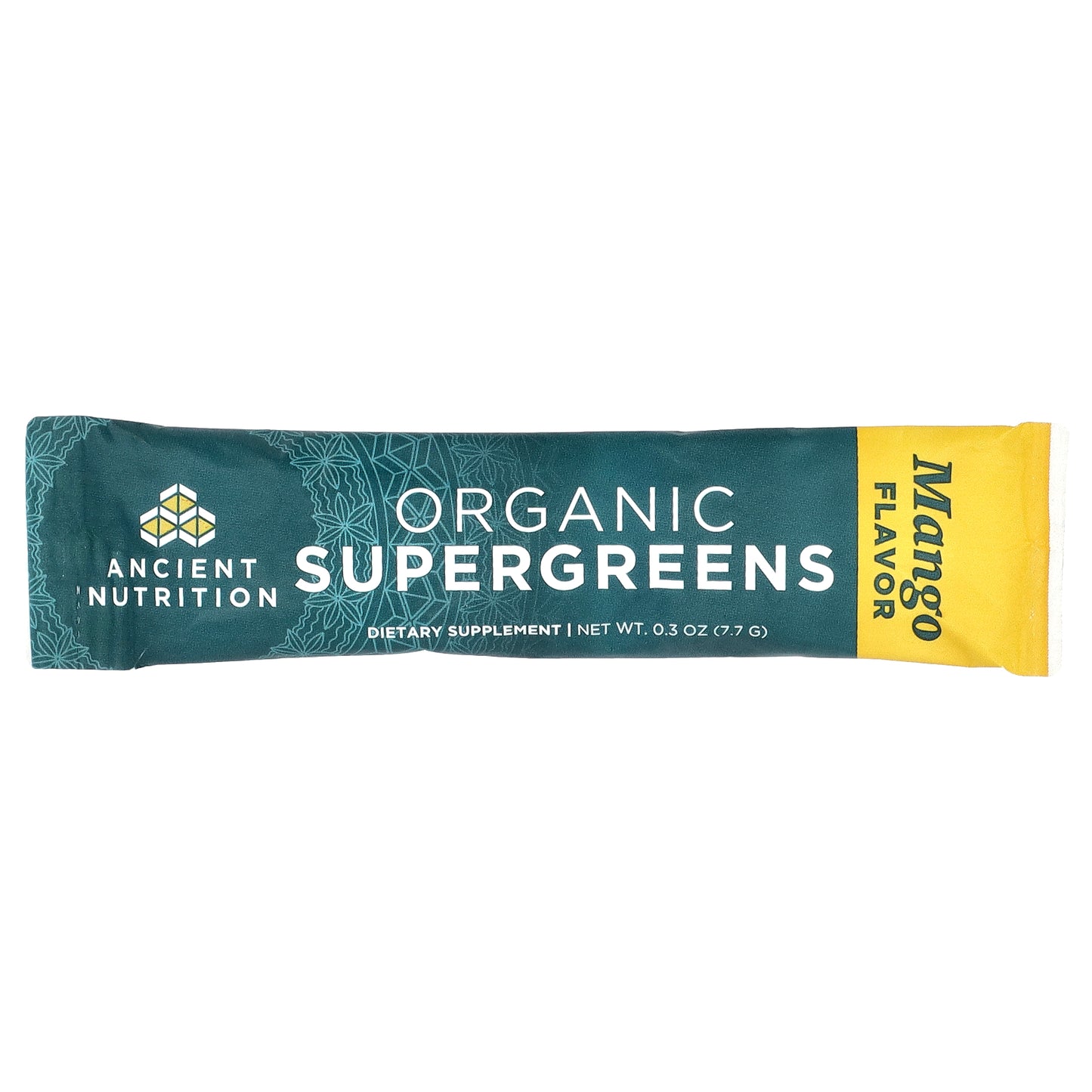 Ancient Nutrition, Organic Super Greens, Mango, 16 On-The-Go Stick Packs, 0.3 oz (7.7 g) Each