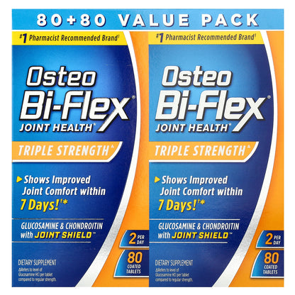 Osteo Bi-Flex, Joint Health, Triple Strength, 2 Pack, 80 Coated Tablets Each