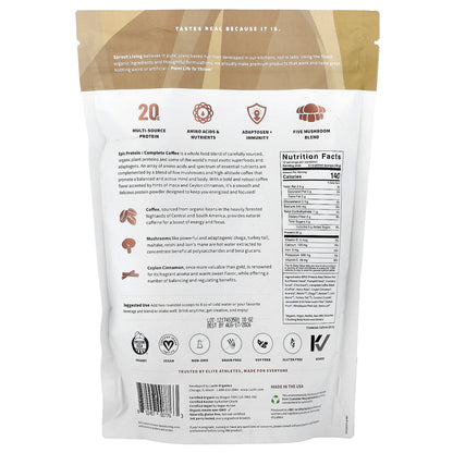 Sprout Living, Epic Protein®, Organic Plant Protein + Adaptogens, Complete Coffee, 1 lb (456 g)
