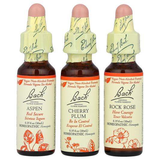 Bach, Original Flower Remedies, Bravery Kit, Fear No More, 3 Droppers, 0.35 fl oz (10 ml) Each