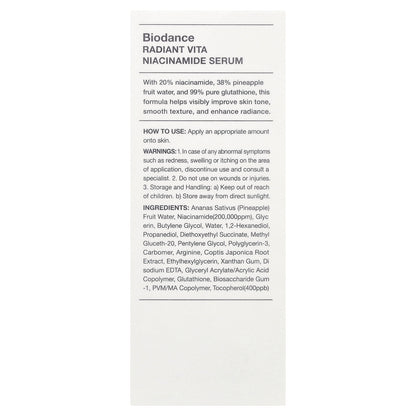 Biodance, Radiant Vita Niacinamide Serum, 1.01 fl oz (30 ml)