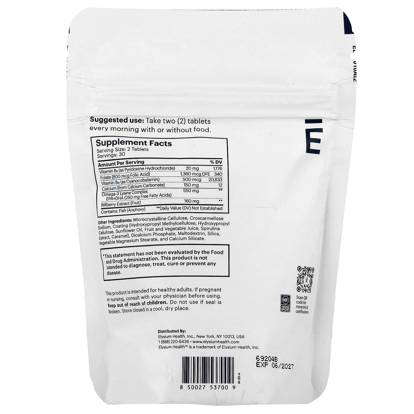 Elysium, Matter, Long-Term Brain Health, 60 Tablets