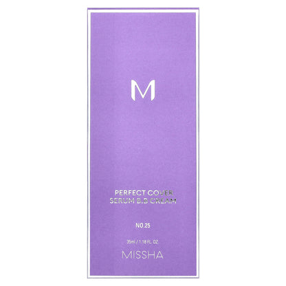 Missha, Perfect Cover Serum B.B Cream, No. 25 Warm Beige, 1.18 fl oz (35 ml)