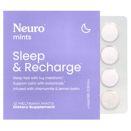 NeuroGum, NeuroMints, Sleep & Recharge, Mixed Berry, 6 Packs, 12 Meltaway Mints Each