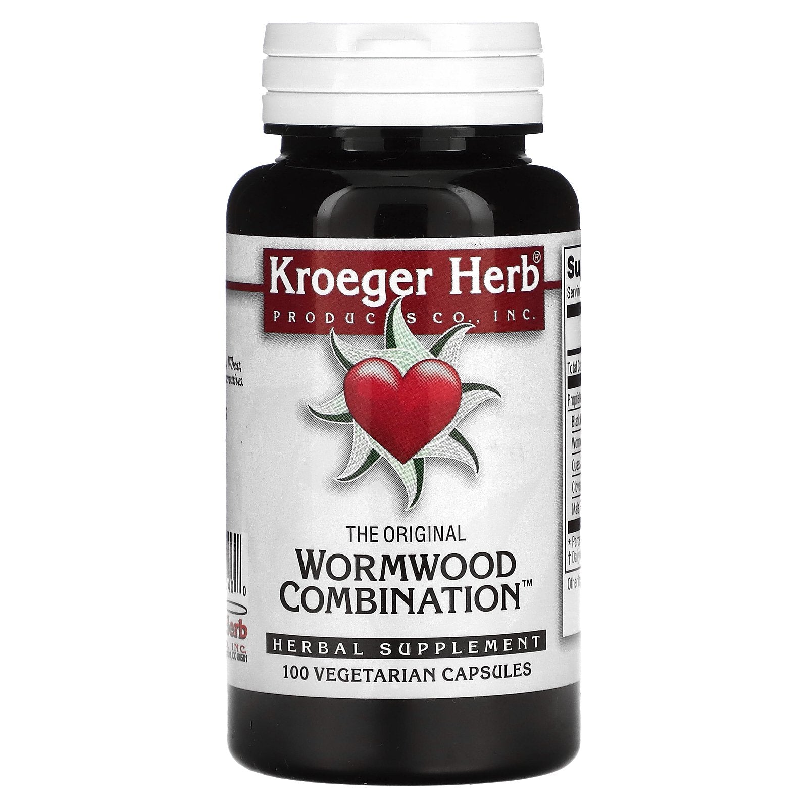 Kroeger Herb Co, The Original Wormwood Combination, 100 Vegetarian Capsules