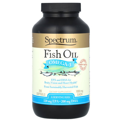 Spectrum Essentials, Fish Oil, Omega-3, 1,000 mg, 250 Softgels (500 mg per Softgel)