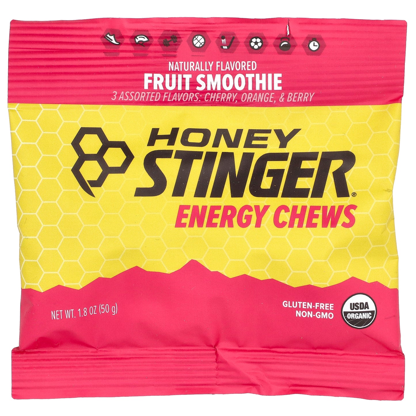 Honey Stinger, Energy Chews, Fruit Smoothie , 12 Packets, 1.8 oz (50 g) Each