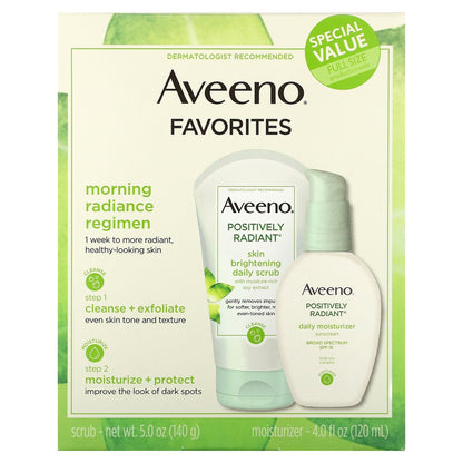 Aveeno, Favorites, Morning Radiance Regime, 2 Piece Set