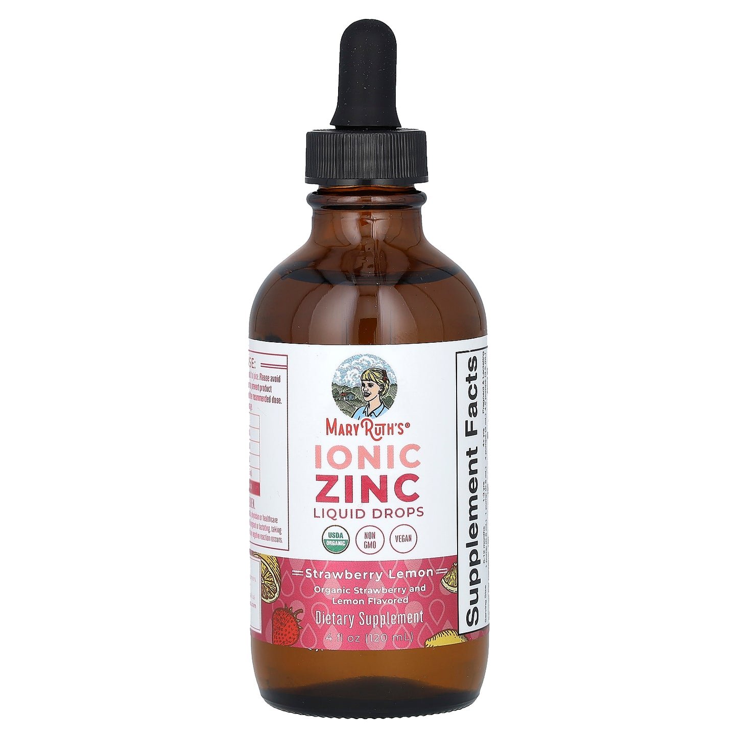 MaryRuth's, Organic Ionic Zinc Liquid Drops, Strawberry Lemon, 3 mg, 4 fl oz (120 ml)