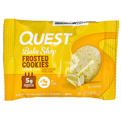 Quest Nutrition, Bake Shop Frosted Cookies, Lemon Cake, 8 Cookies, 0.88 oz (25 g) Each