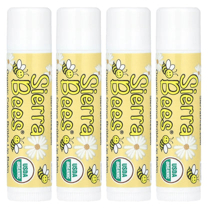 Sierra Bees, Organic Lip Balms, Creme Brulee (Vanilla), 4 Pack, 0.15 oz (4.25 g) Each