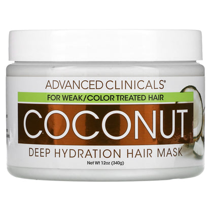 Advanced Clinicals, Coconut, Deep Hydration Hair Mask, 12 oz (340 g)