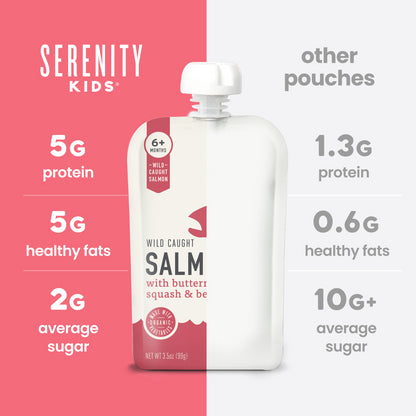 Serenity Kids, Wild Caught Salmon with Butternut Squash & Beet, 6+ Months, 3.5 oz (99 g)