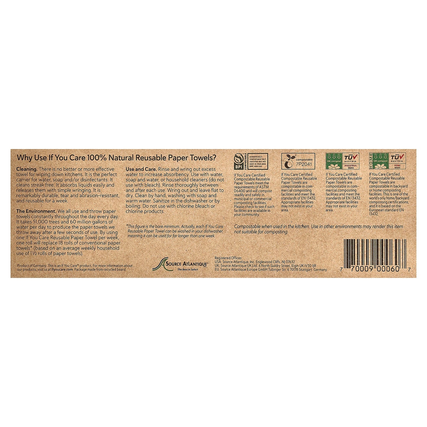 If You Care, Reusable Paper Towels, 12 Towels