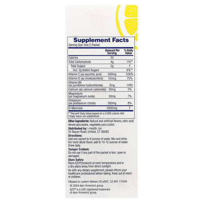 AZO, Urinary Health, Ready To Mix Packets, Raspberry-Lemonade, 10 Single Serve Packets, 5.3 g (0.19 oz) Each