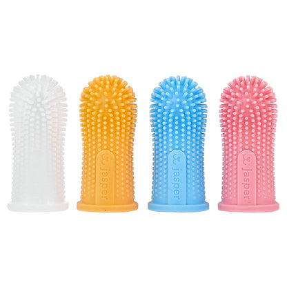 Jasper, 360°  Finger Toothbrush, Multi-Colors, 4 Toothbrushes