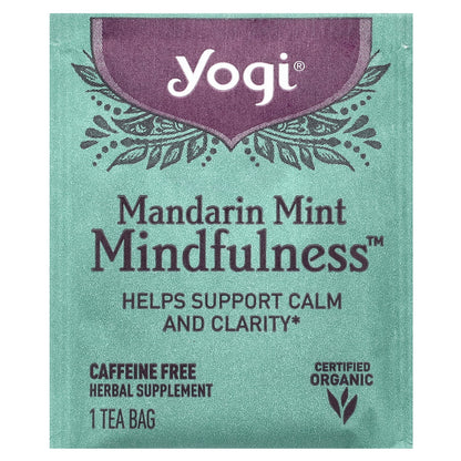 Yogi Tea, Mindfulness™, Mandarin Mint, Caffeine Free, 16 Tea Bags, 1.12 oz (32 g)