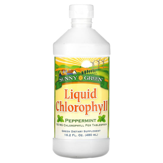 Sunny Green, Liquid Chlorophyll, Peppermint, 100 mg, 16.2 fl oz (480 ml)