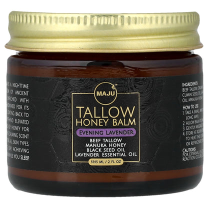 Maju Superfoods, Tallow Honey Balm, Evening Lavender, 2 fl oz (59.15 ml)
