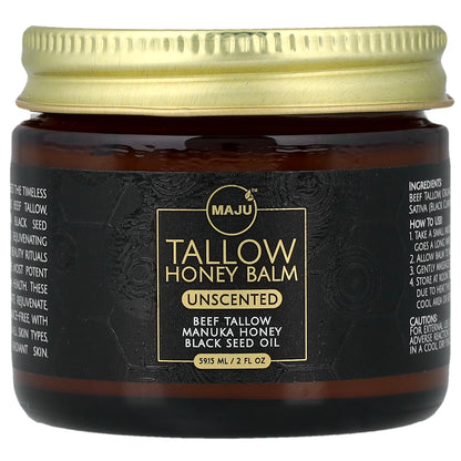 Maju Superfoods, Tallow Honey Balm, Unscented, 2 fl oz (59.15 ml)