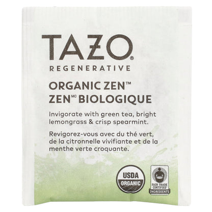 TAZO, Regenerative, Green Tea, Organic Zen, 16 Tea Bags, 1.2 oz (34 g)