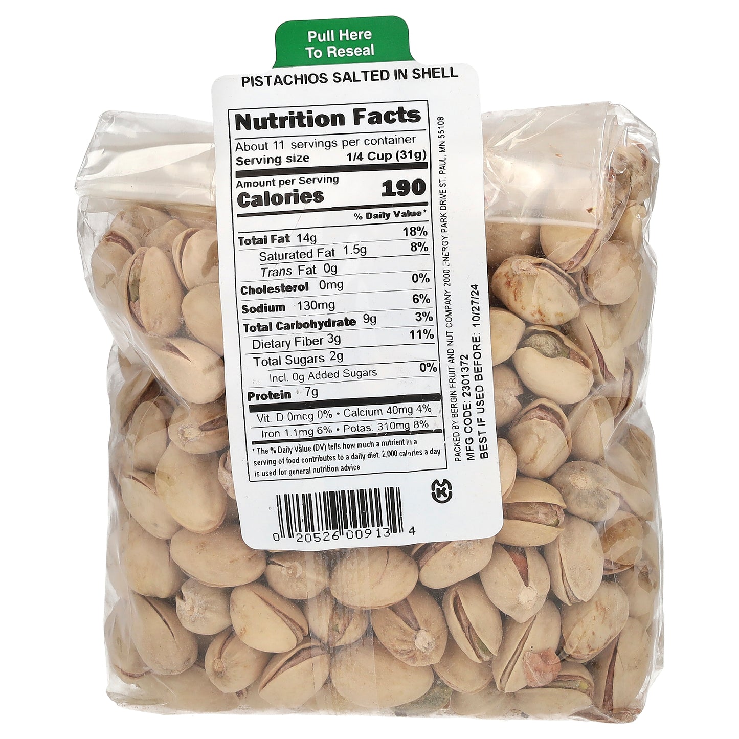 Bergin Fruit and Nut Company, Pistachios Salted in Shell, 12 oz (340 g)