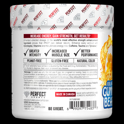 PERFECT Sports, iPrep, Advanced Pre-Workout, Orange Gummy Bears, 10.6 oz (300 g)